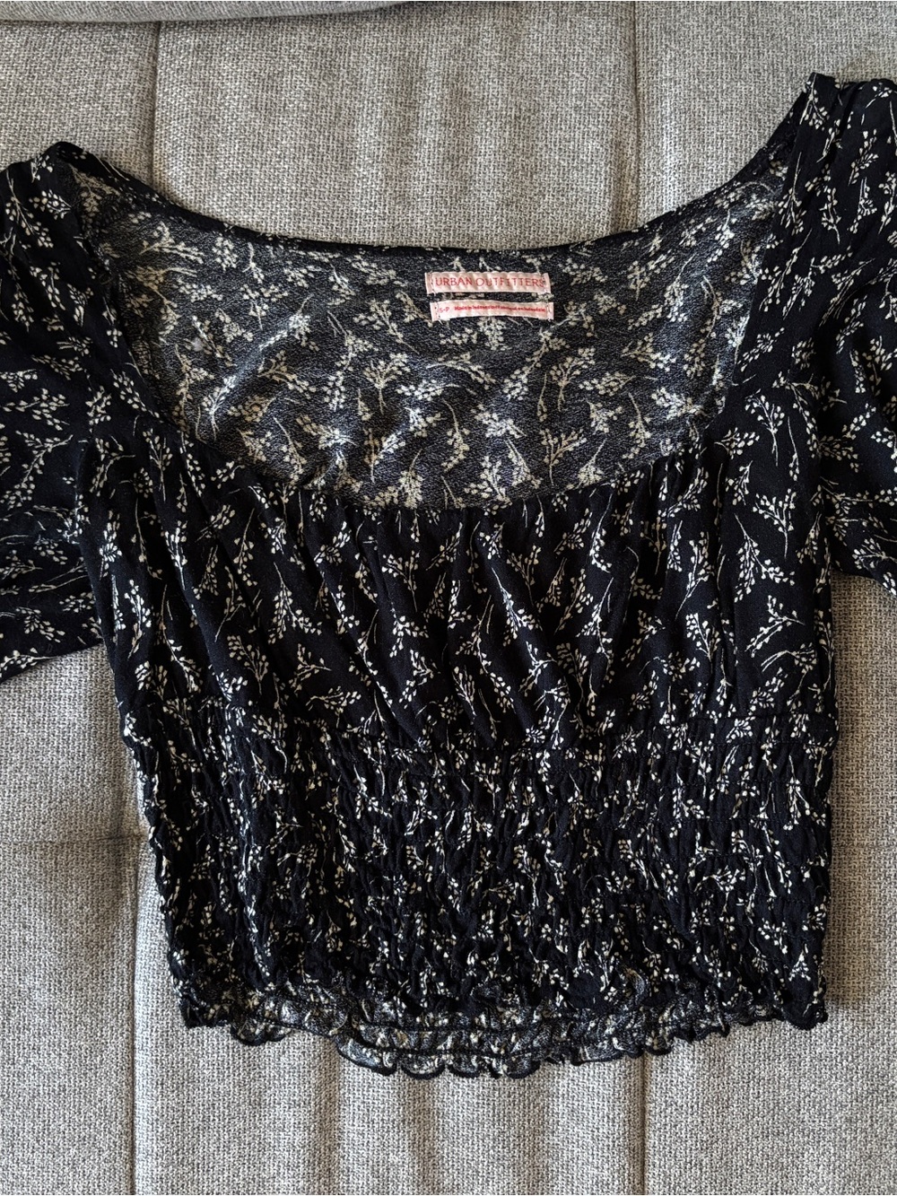 Urban Outfitters Black and white ditsy print top